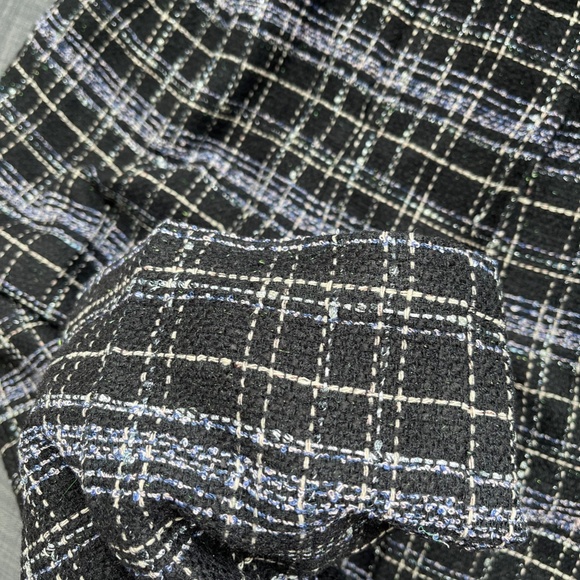 NWT wide leg tweed dad pants black&navy&golden tweed - Picture 4 of 5